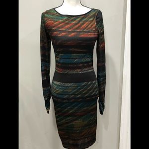 Long Sleeve Fitted dress Multicolor